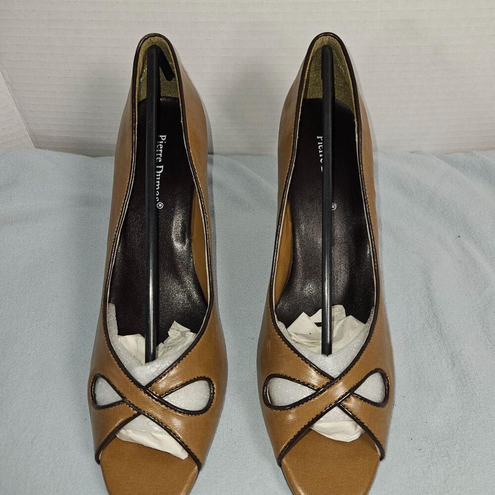 Pierre Dumas Women's Black and Brown Pinup Pumps Size 10 NEW